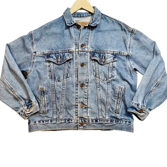 Vintage Unisex Levi’s Orange Tab Denim Oversized Trucker Jacket - Picture 2 of 7